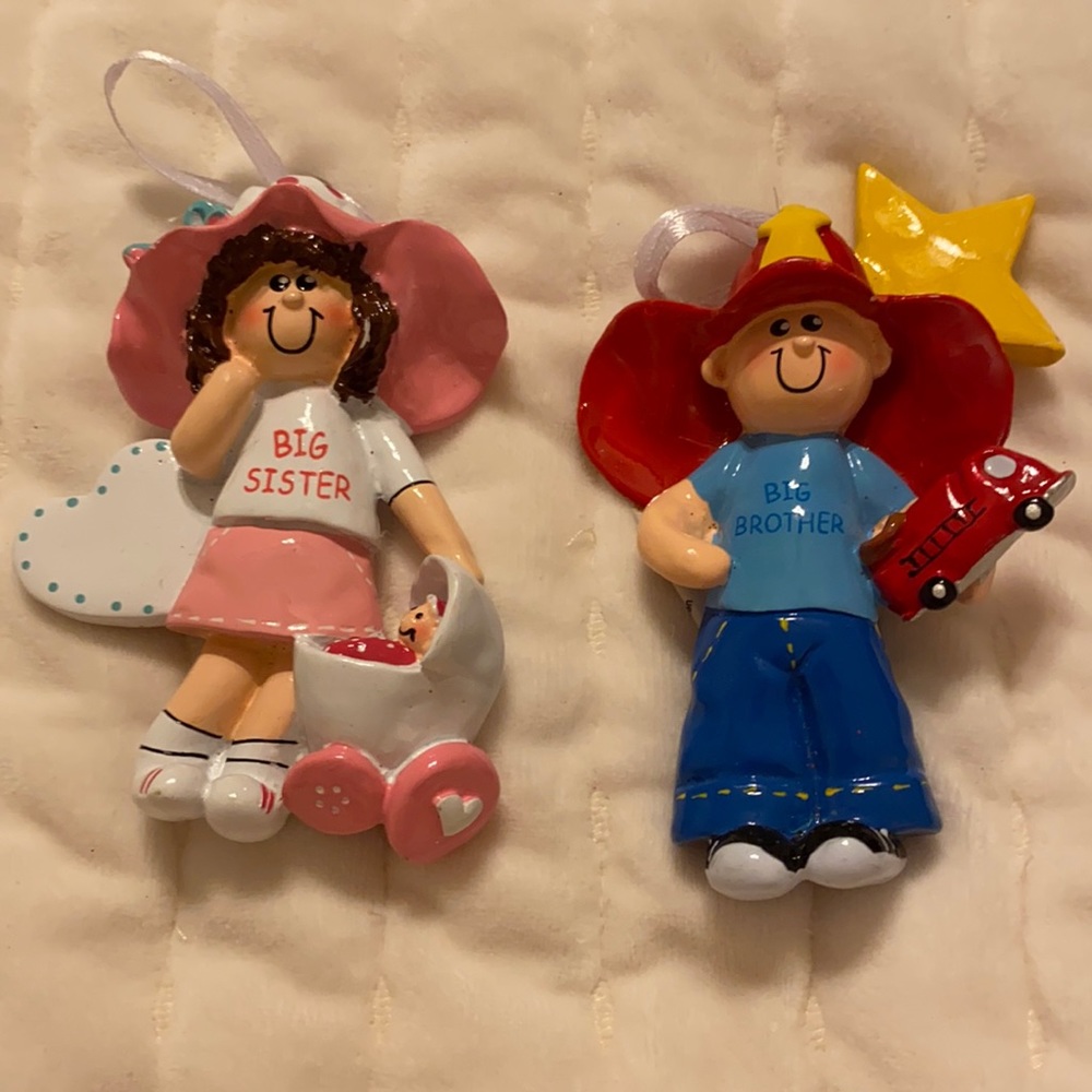 Big brother/big sister Christmas ornaments free personalization& free gift bag